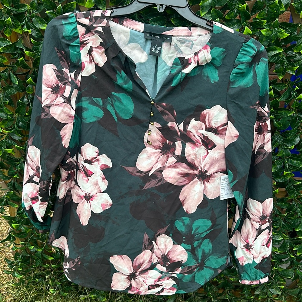 Joan Vass Floral Blouse